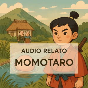 Portadada del audio relato: Momotaro
